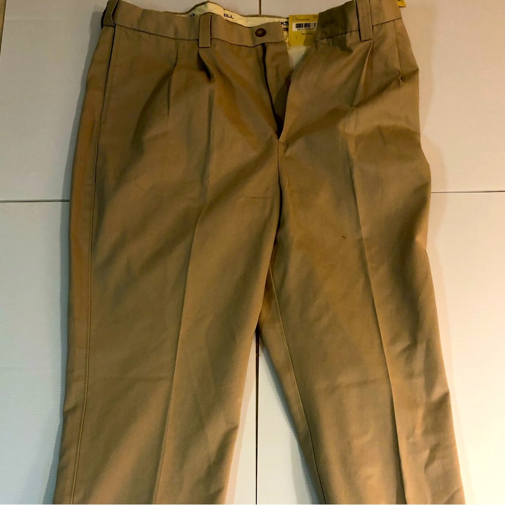 Oak hill premium pants 40/36 mens cotton tan pants stain resistant machine wash